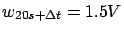 $ w_{20s + \Delta t} = 1.5V$